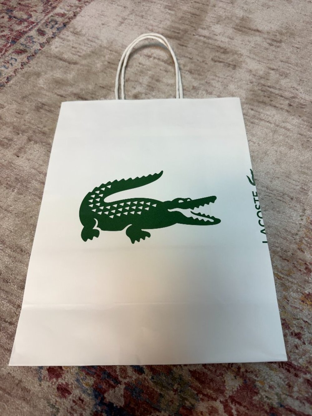 Lacoste White/Green  Empty Shopping/ Tote Bag In Great Shape!